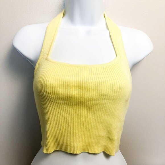 SHEIN Tops - Shein Ribbed Knit Square Neck Halter Top